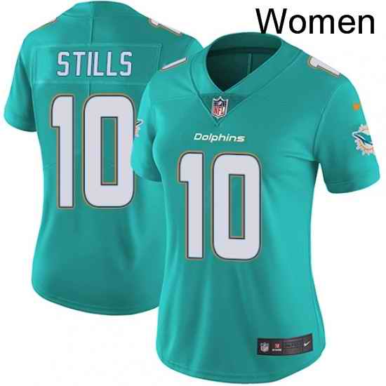 Womens Nike Miami Dolphins 10 Kenny Stills Elite Aqua Green Team Color NFL Jersey